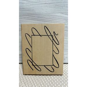 Denami Design Swirl Frame  Background Rubber Stamp Wood Mounted EUC L111